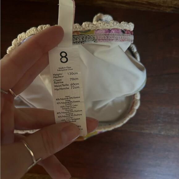 Zimmermann Pattie Spliced Bikini Bottom Swim Bathing Suit Floral NEW Girl Size 8 - Picture 4 of 5